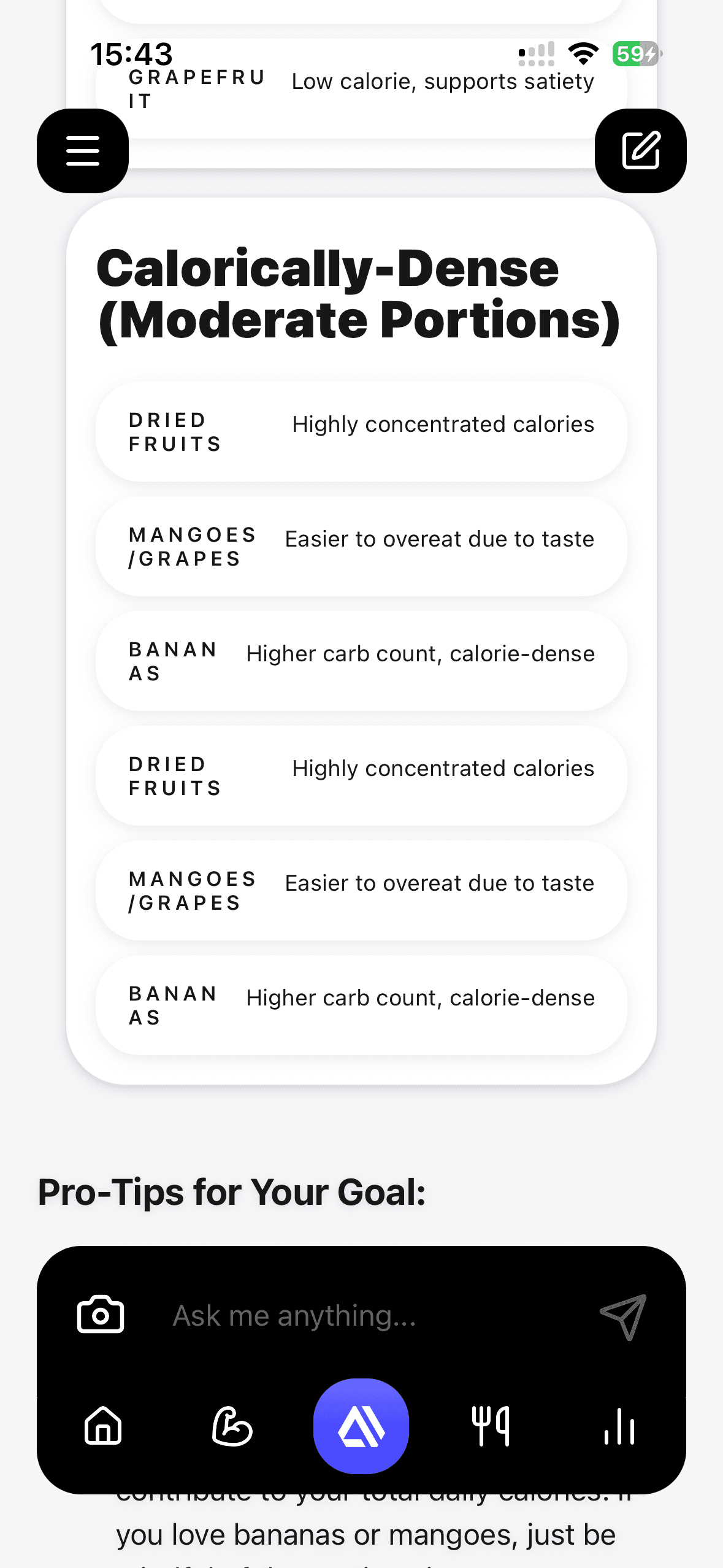 Lio food estimate